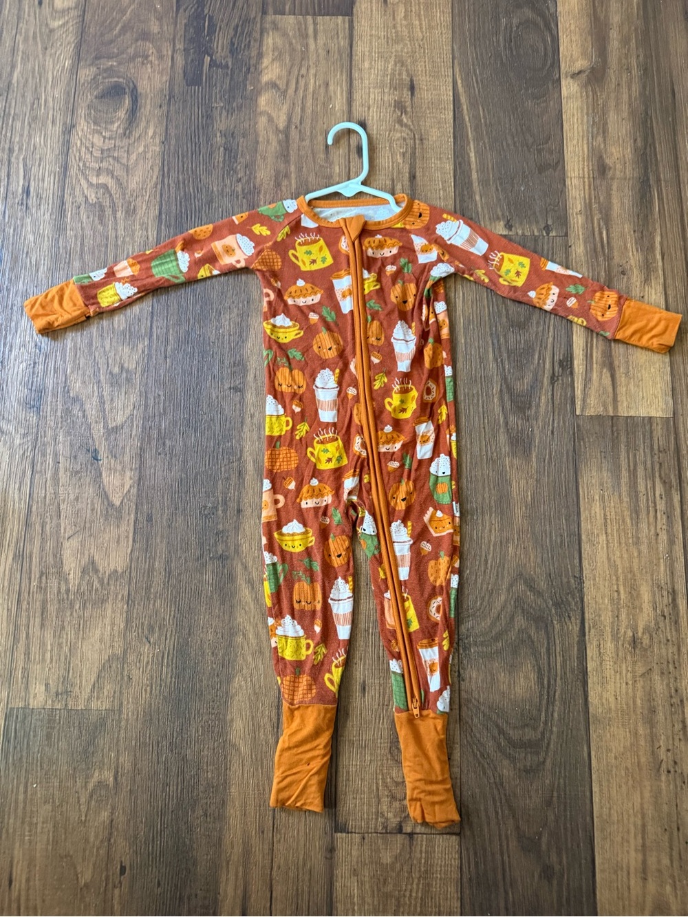 Little Sleepies Orange Pumpkin & Treats One-Piece Pajamas